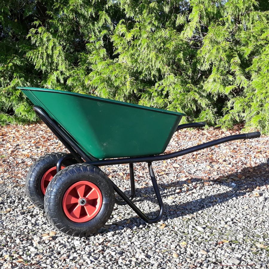 Brouette à deux roues en plastique de 100 litres