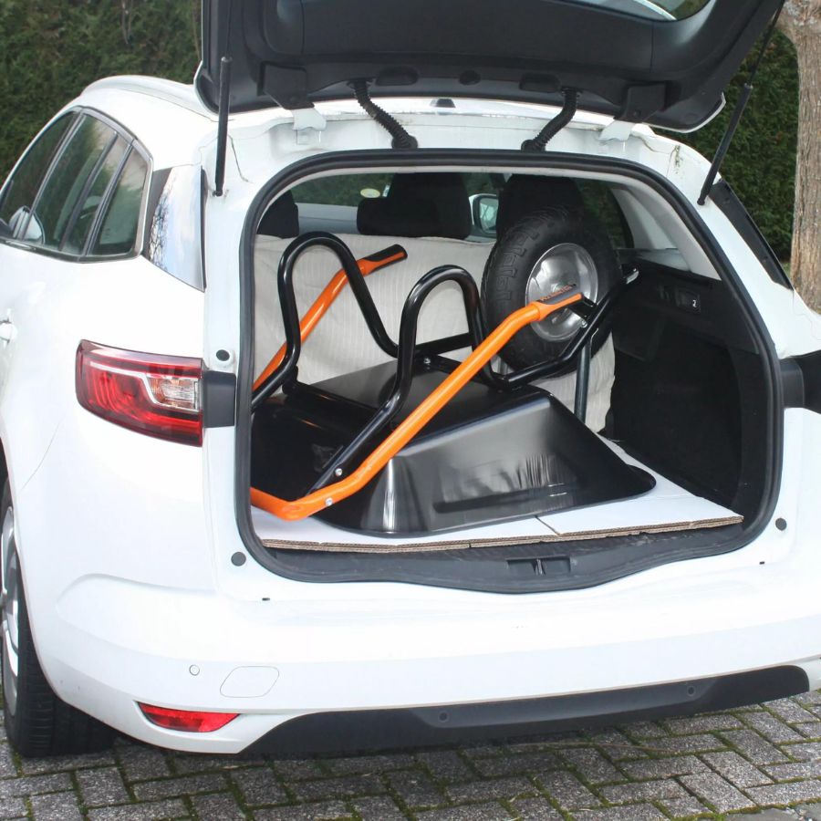 Brouette pliable noire avec roue gonflée