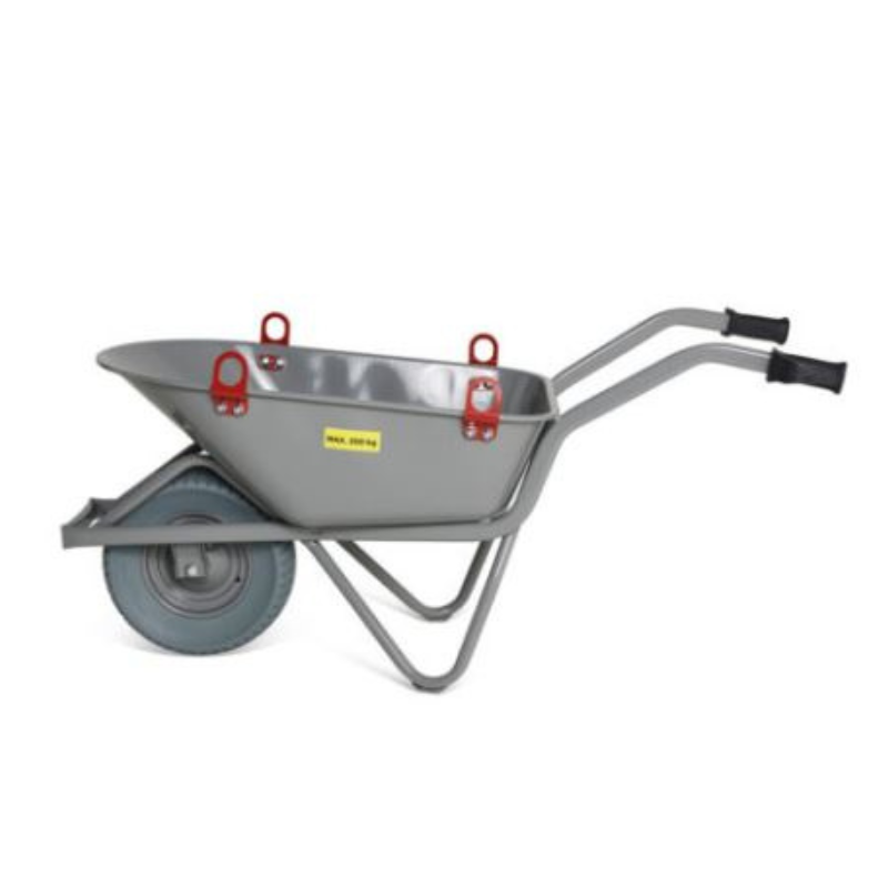 Brouette Matador de chantier soulevable par grue avec anneaux de levage et pneu anti-crevaison Extra large